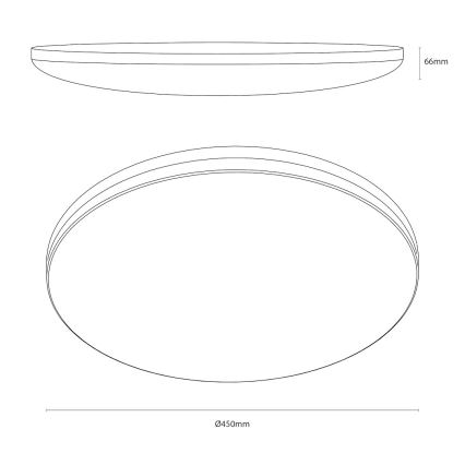 Plafonieră LED HUGO 21/32/42W/230V 3000/4000/6500K diam. 45 cm IP54 neagră