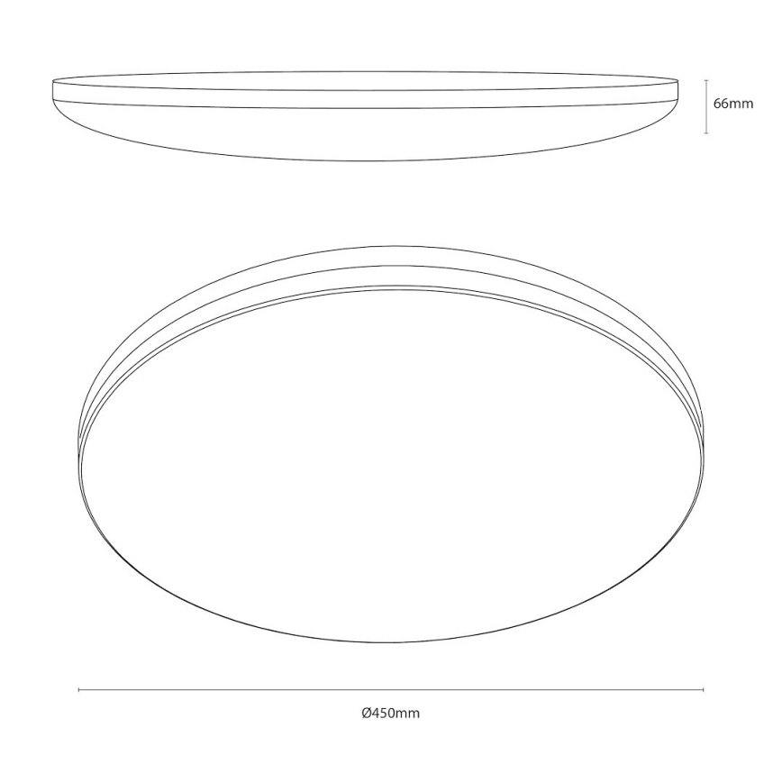 Plafonieră LED HUGO 21/32/42W/230V 3000/4000/6500K diam. 45 cm IP54 neagră