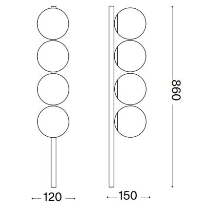 Plafonieră LED Ideal Lux BINOMIO 4xG9/3W/230V negru