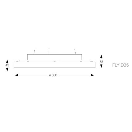 Plafonieră LED Ideal Lux FLY LED/18W/230V 2700K d. 35cm CRI90 IP40 alb