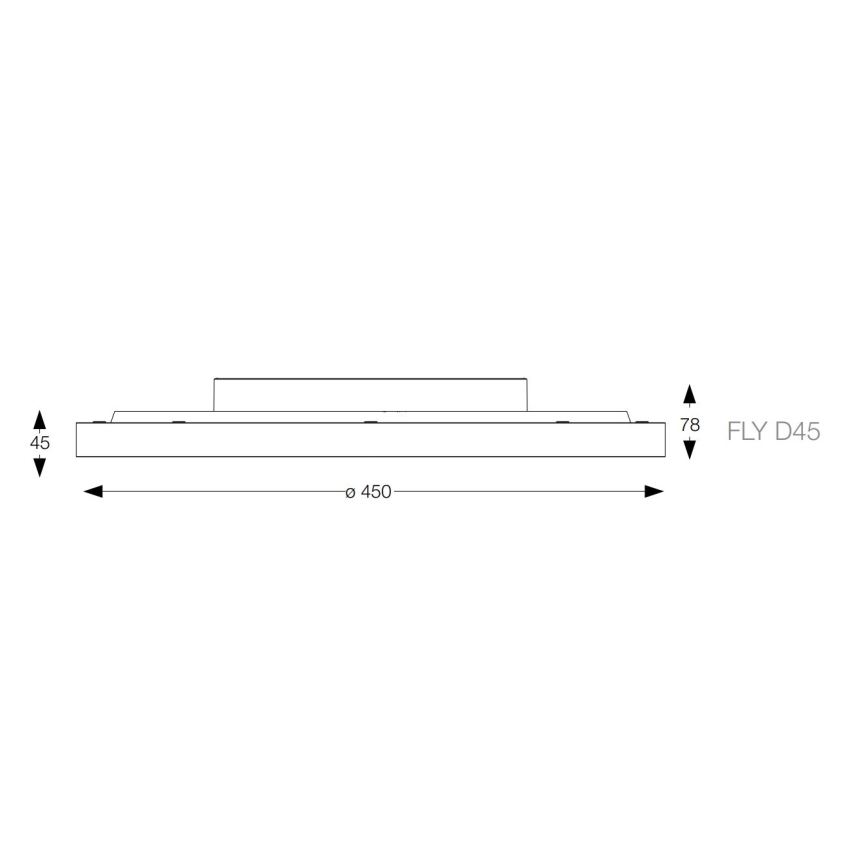 Plafonieră LED Ideal Lux FLY LED/26W/230V 2700K d. 45 cm CRI90 IP40 negru