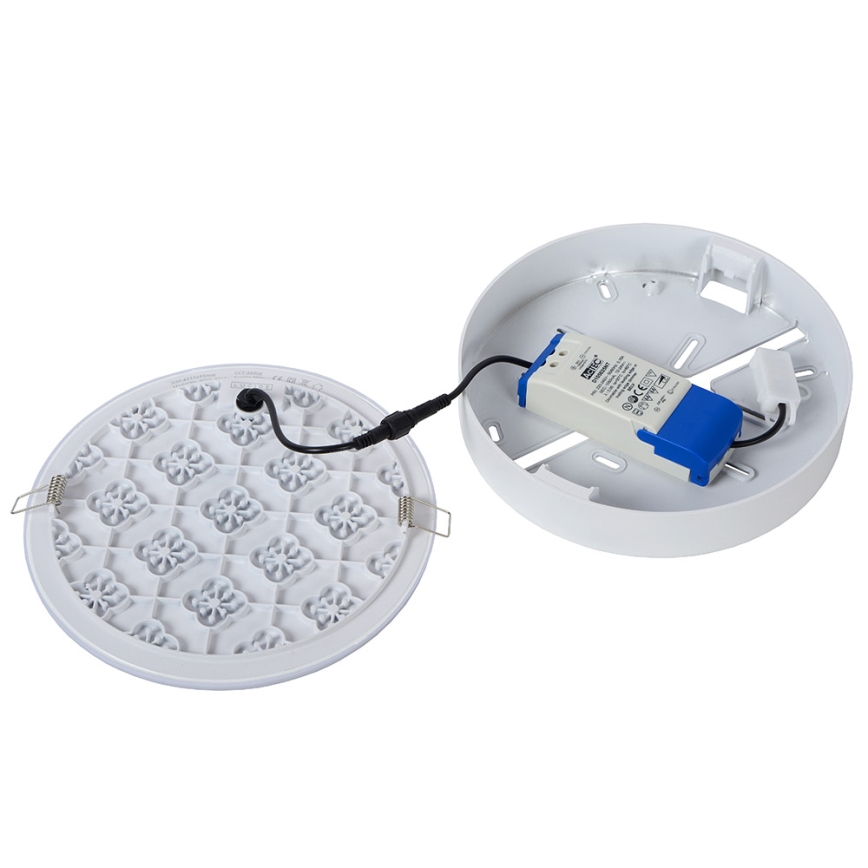 Plafonieră LED încastrată pentru baie dimabilă 2 în 1 CERES 30W/230V IP44 albă Lucide 28112/30/31