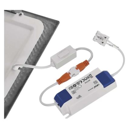 Plafonieră LED încastrată NEXXO LED/18W/230V 3000/3500/4000K, argintie, 22,5 x 22,5 cm