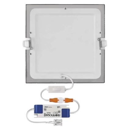 Plafonieră LED încastrată NEXXO LED/18W/230V 3000/3500/4000K, argintie, 22,5 x 22,5 cm