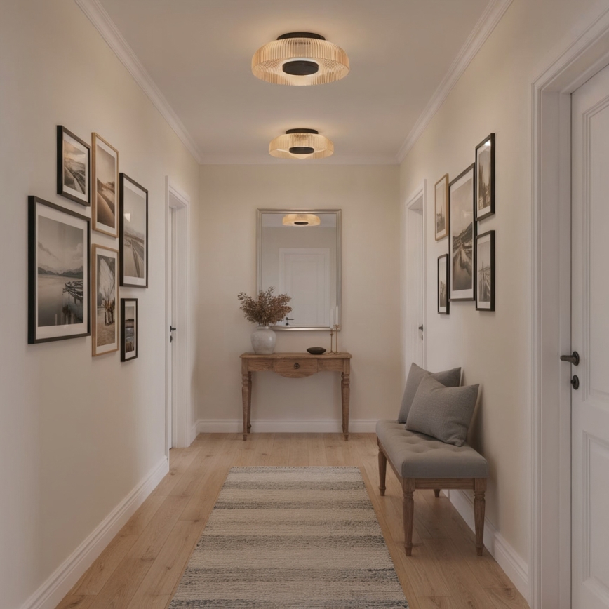 ITALUX - Plafonieră LED PASSO, 8W, 230V, 3000K, Ø25 cm, bej-fumuriu