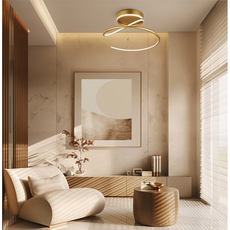 Plafonieră LED JILL LED/27W/230V Ø 50 cm aurie