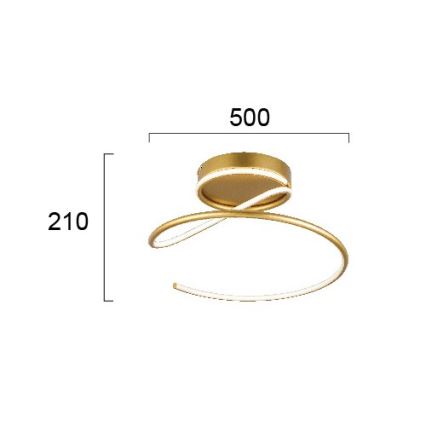 Plafonieră LED JILL LED/27W/230V Ø 50 cm aurie