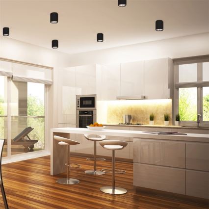 Plafonieră LED JUPITER 1xE27/6W/230V 120x98 mm negru