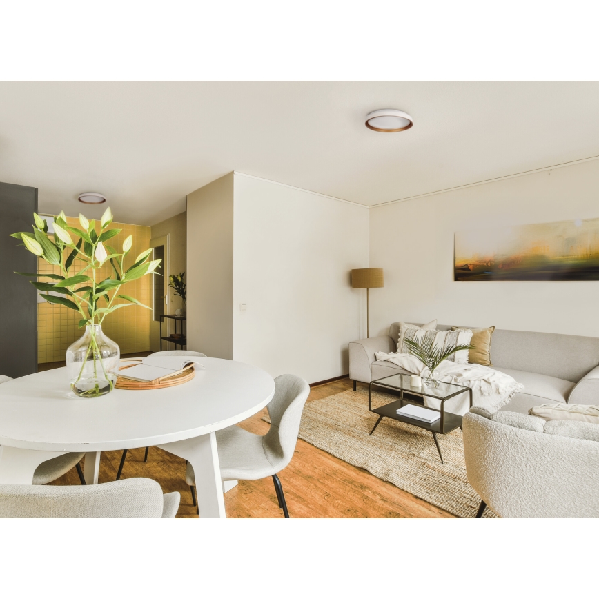 Plafonieră LED SOLN LED/17,5W/230V d. 38 cm alb/auriu