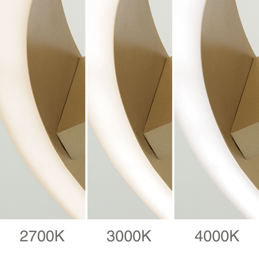 Plafonieră LED KOLK, 40W/230V, 2700/3000/4000K, Ø 40 cm, auriu