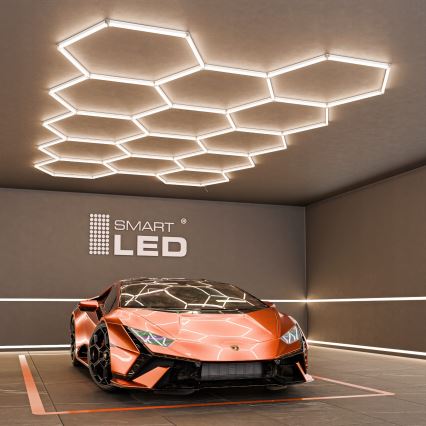 Plafonieră LED HEXAGON LED/570W/85-265V 4000K 522x298 cm CRI 90 IP44 albă