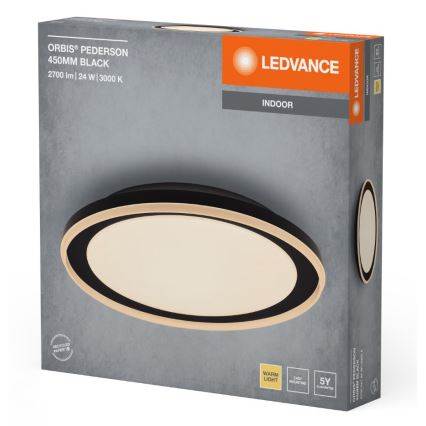 Plafonieră LED Ledvance ORBIS PEDERSON LED/24W/230V d. 45 cm negru