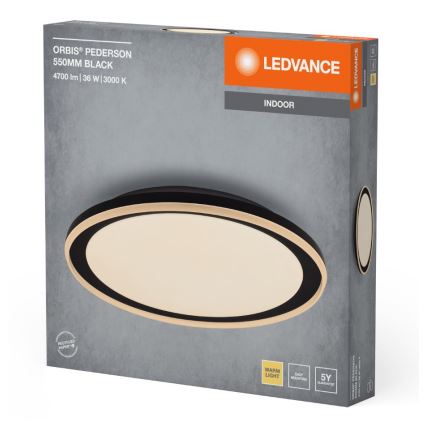 Plafonieră LED Ledvance ORBIS PEDERSON LED/36W/230V d. 55 cm negru