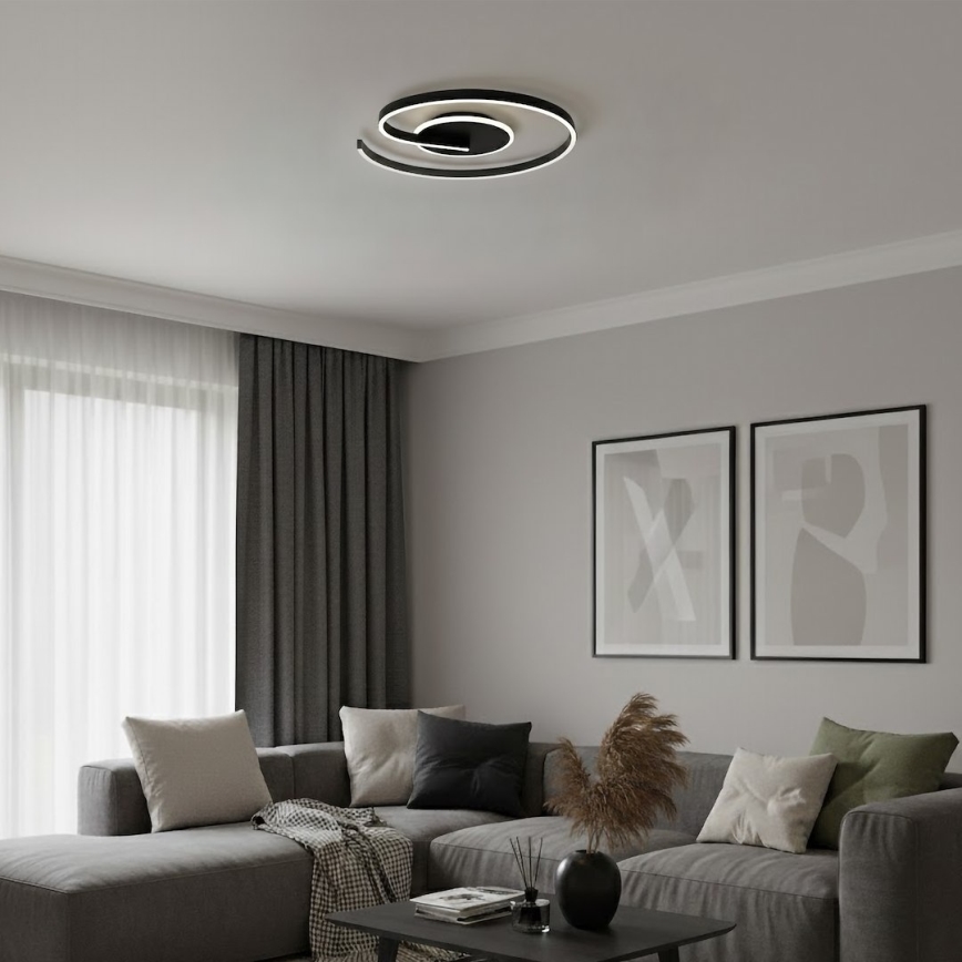 Plafonieră LED LORENZO, 22 W, 230 V, Ø 50 cm, neagră