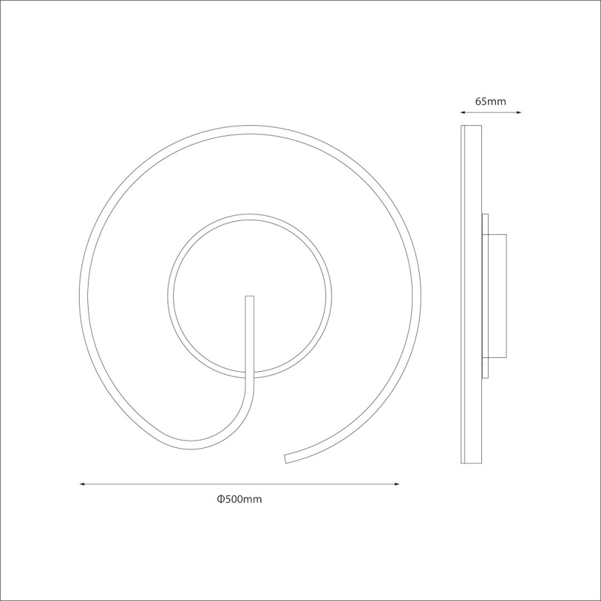 Plafonieră LED LORENZO, 22 W, 230 V, Ø 50 cm, neagră