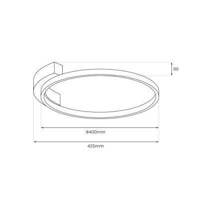 Plafonieră LED LUNA, 18W, 230V, Ø 42,5 cm, neagră