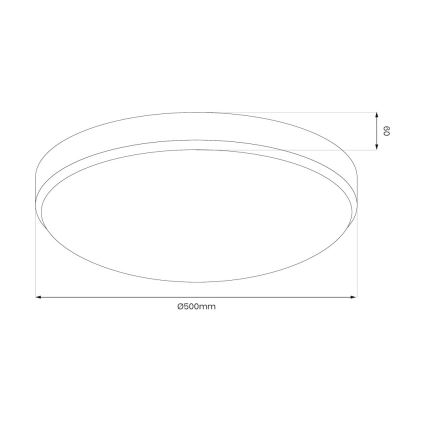 Plafonieră LED MAYA, 36W, 230V, Ø 50 cm, crom lucios