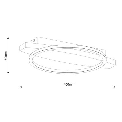 Plafonieră LED MELISA, 12 W, 230 V, 30 x 40 cm, pin