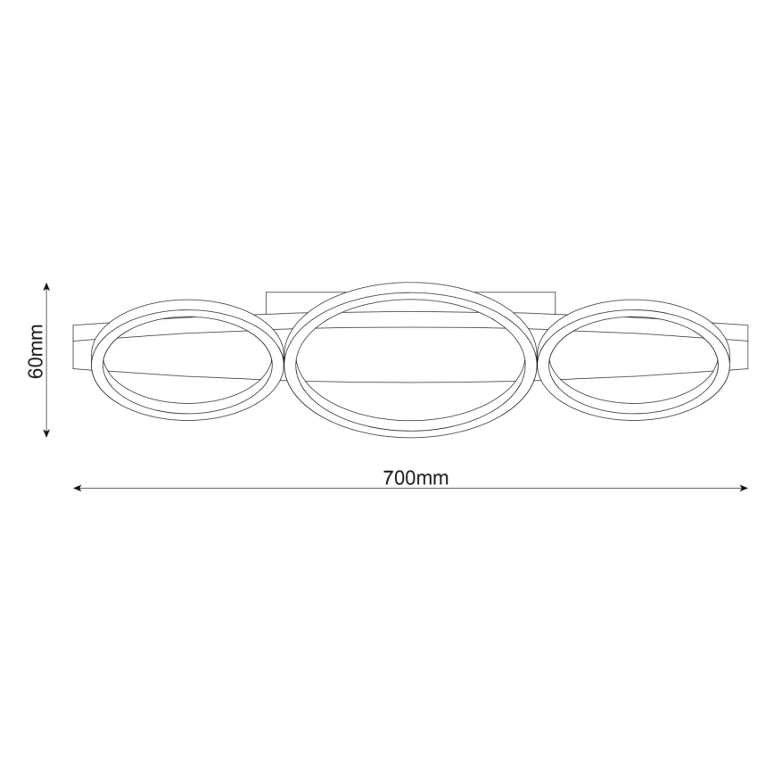 Plafonieră LED MELISA, 28W, 230V, 26,5 x 70 cm, pin