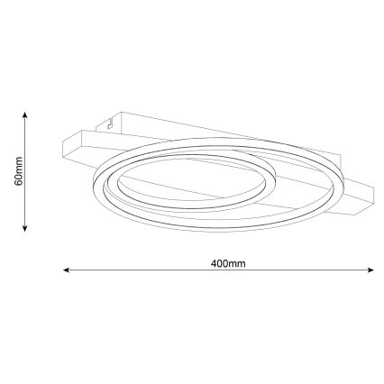 Plafonieră LED MELISA, 28W, 230V, 30x40 cm, pin