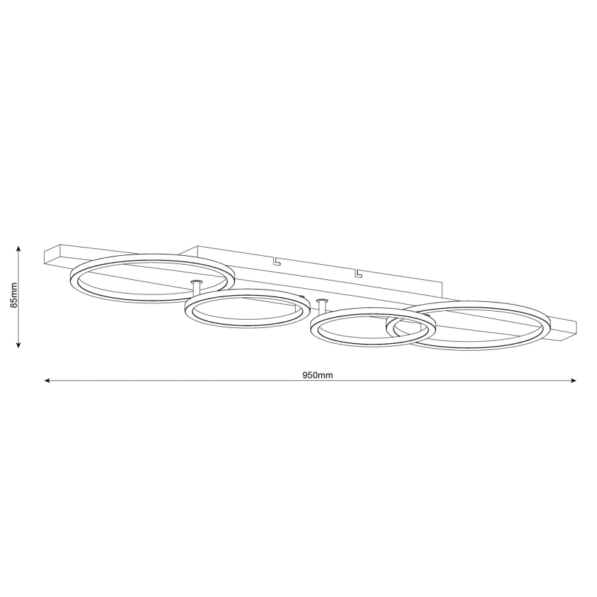 Plafonieră LED MELISA, 35 W, 230 V, 26,5 x 95 cm, pin