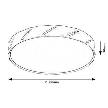 Plafonieră LED/25W/230V 4000K d. 39 cm negru Rabalux