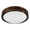 Plafonieră LED OAK SMOKY SLIM, 20W, 230V, 4000K, Ø 27 cm, stejar/maro închis