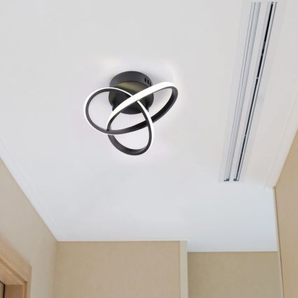 Plafonieră LED OSKAR, 15 W, 230 V, Ø 25 cm, negru