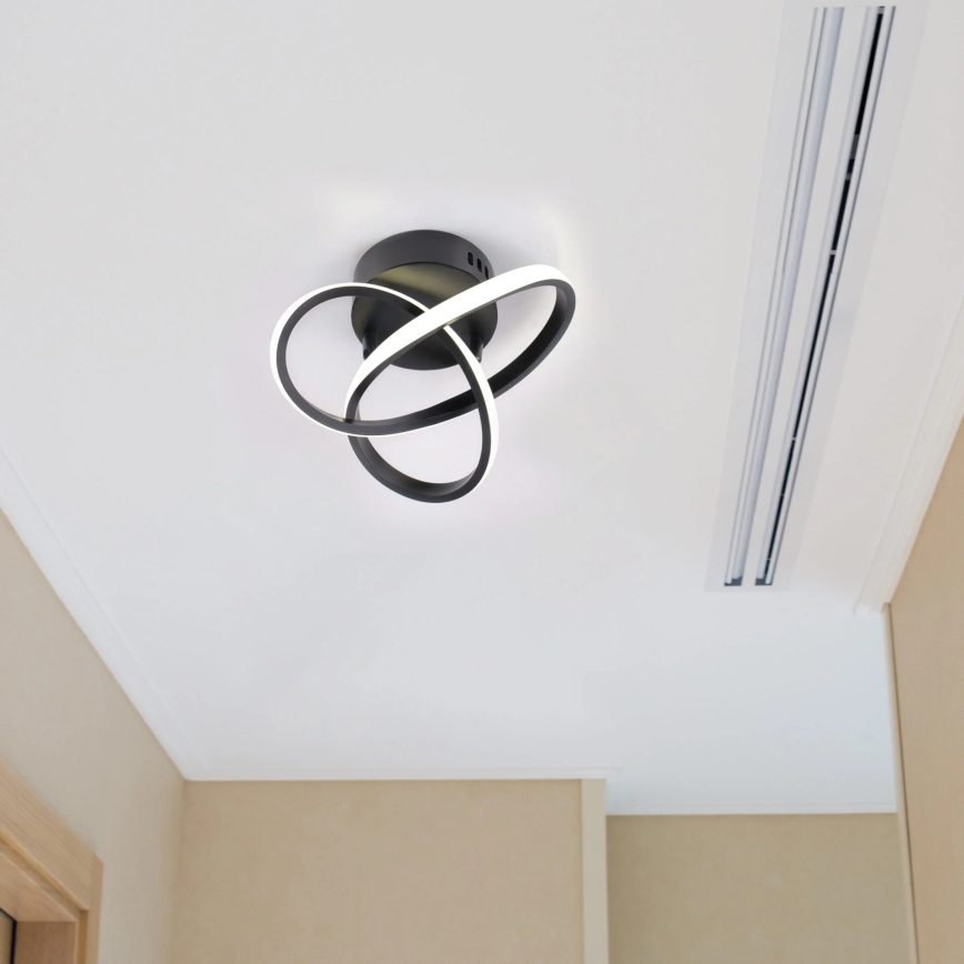 Plafonieră LED OSKAR, 15 W, 230 V, Ø 25 cm, negru