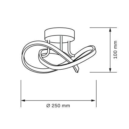 Plafonieră LED OSKAR, 15 W, 230 V, Ø 25 cm, negru