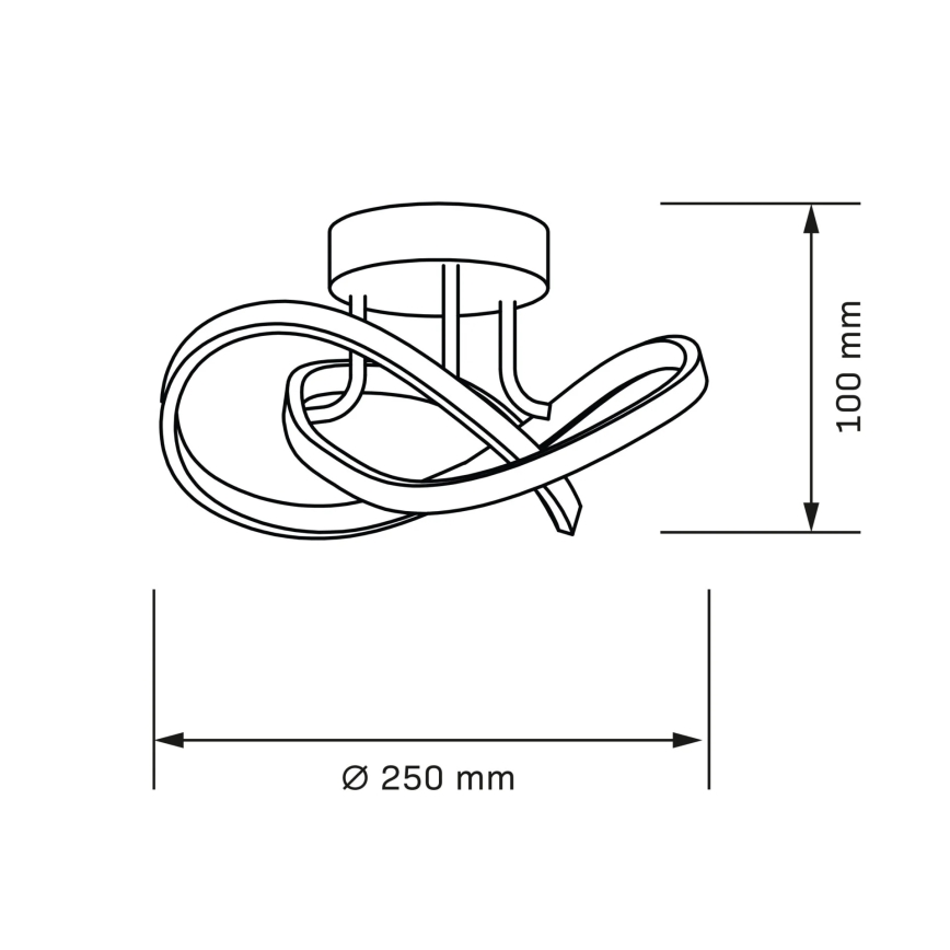 Plafonieră LED OSKAR, 15 W, 230 V, Ø 25 cm, negru