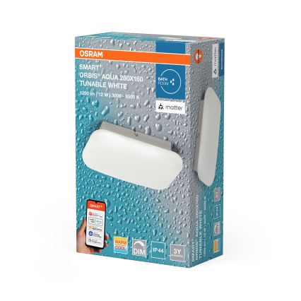 Osram - Plafonieră LED dimabilă SMART+ AQUA pentru baie, 12 W, 230 V, 3000–6500 K, IP44, Wi‑Fi