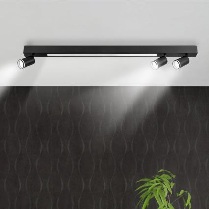 Plafonieră LED PARIS LED/24W/230V + 3xGU10/10W negru