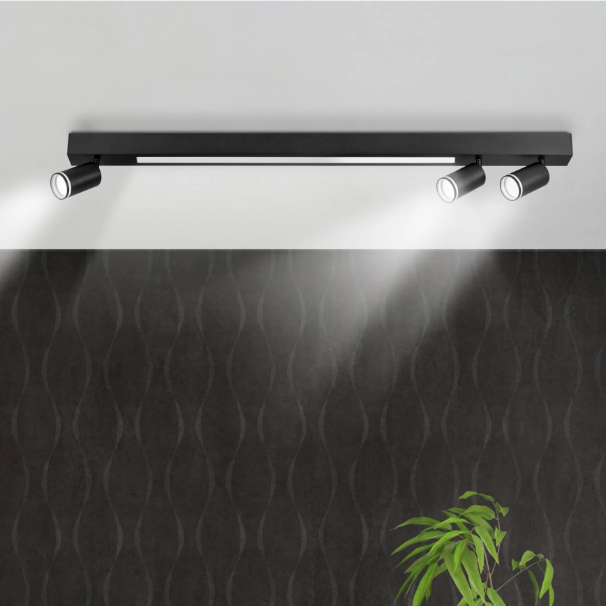 Plafonieră LED PARIS LED/24W/230V + 3xGU10/10W negru