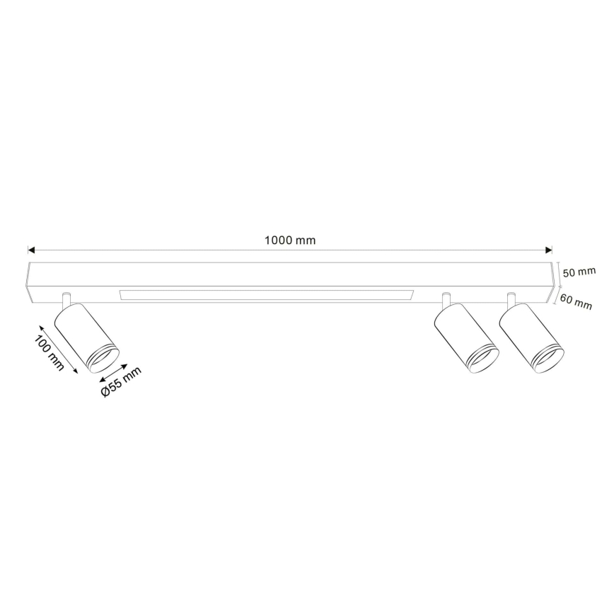 Plafonieră LED PARIS LED/24W/230V + 3xGU10/10W negru