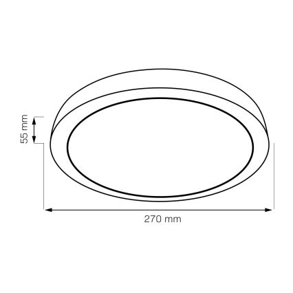 Lampă LED de tavan din lemn pentru baie, 12W/230V, Ø 27 cm, IP44, stejar
