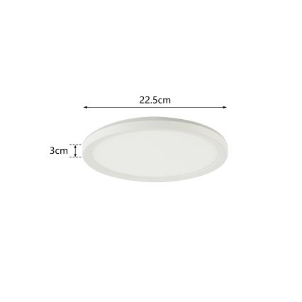 Plafonieră LED pentru baie Brilagi ULTRA SLIM LED/12W/230V d. 22,5 cm alb IP54