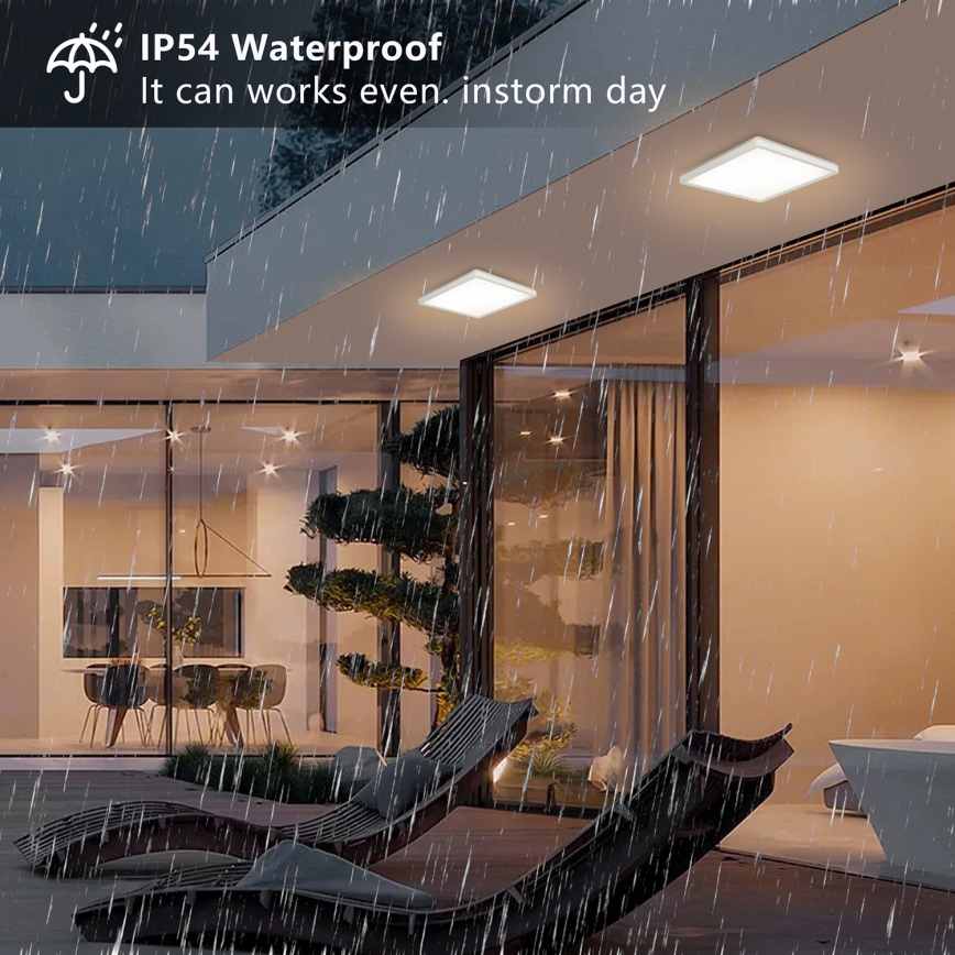 Plafonieră LED pentru baie Brilagi ULTRA SLIM LED/18W/230V 30x30 cm alb IP54