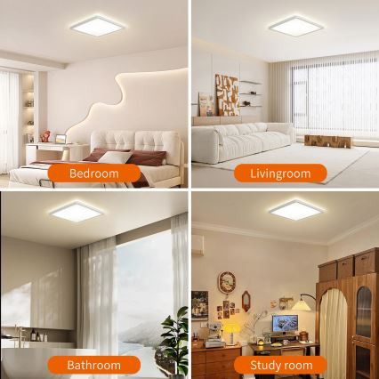 Plafonieră LED pentru baie Brilagi ULTRA SLIM LED/18W/230V 30x30 cm alb IP54