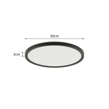 Plafonieră LED pentru baie Brilagi ULTRA SLIM LED/18W/230V d. 30 cm negru IP54