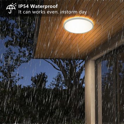 Plafonieră LED pentru baie Brilagi ULTRA SLIM LED/18W/230V d. 30 cm negru IP54