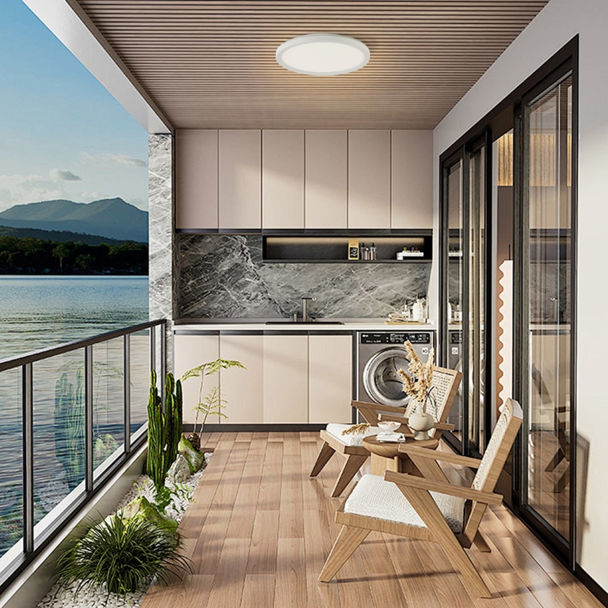 Plafonieră LED pentru baie Brilagi ULTRA SLIM LED/18W/230V d. 30 cm negru IP54