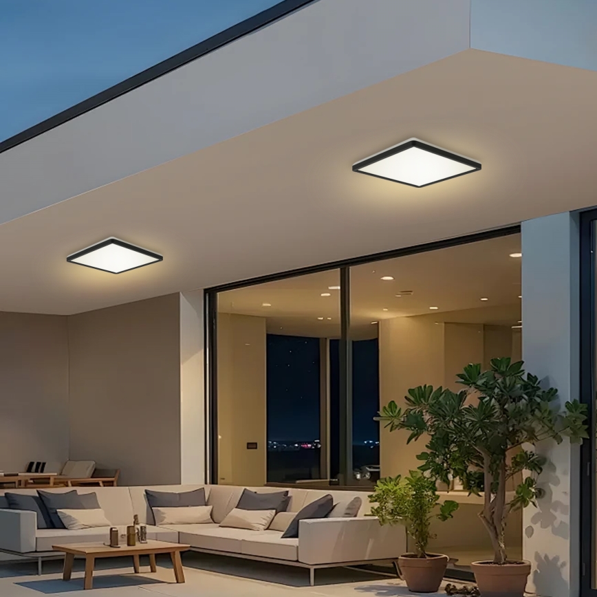 Plafonieră LED pentru baie Brilagi ULTRA SLIM LED/24W/230V 42x42 cm negru IP54