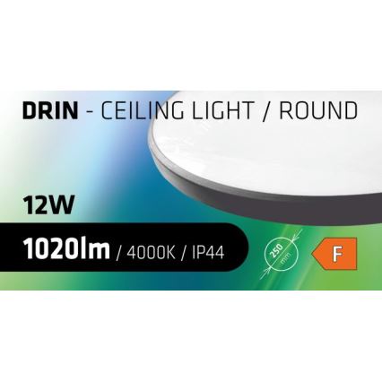 Plafonieră LED pentru baie CIRCLE LED/12W/230V 4000K d. 25 cm IP44 negru