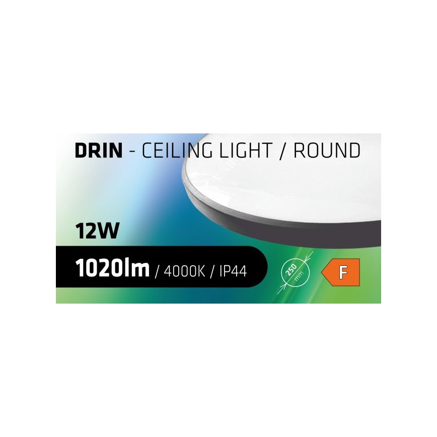 Plafonieră LED pentru baie CIRCLE LED/12W/230V 4000K d. 25 cm IP44 negru