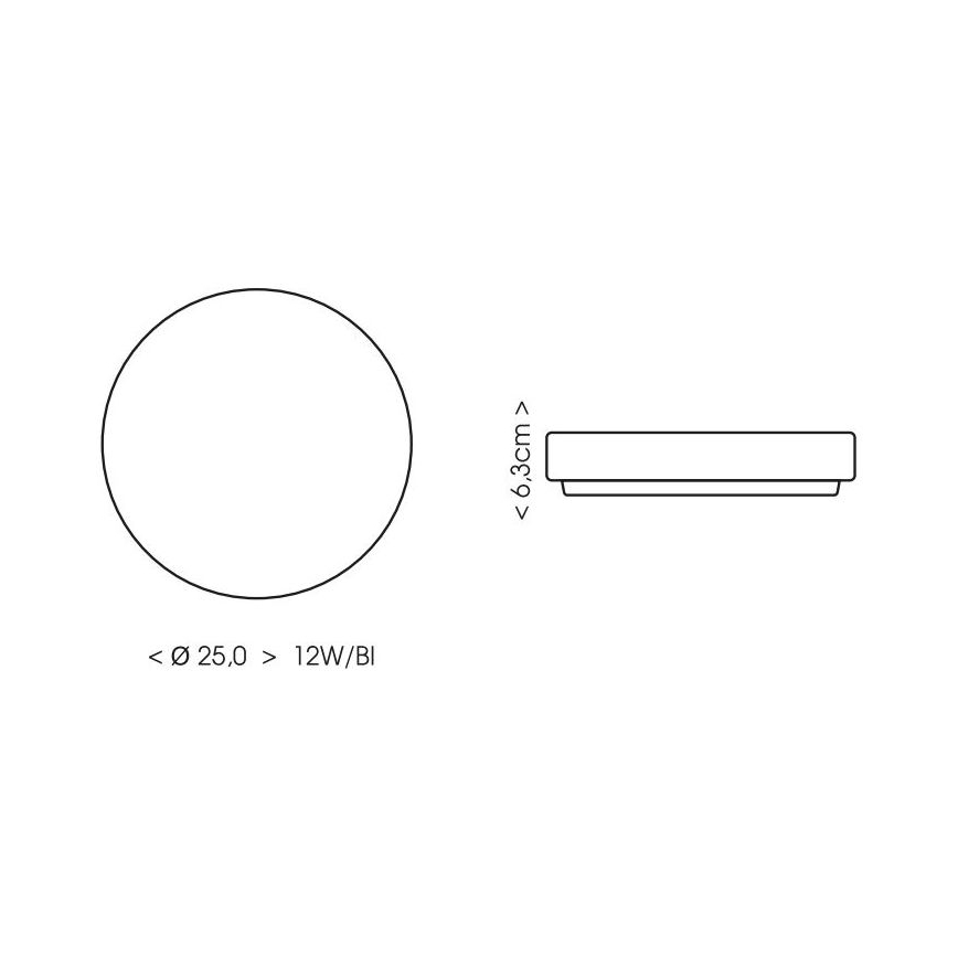 Plafonieră LED pentru baie LIRA LED/12W/230V 4000K d. 25 cm IP44 alb