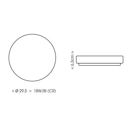 Plafonieră LED pentru baie LIRA LED/18W/230V 4000K d. 29,5 cm IP44 alb