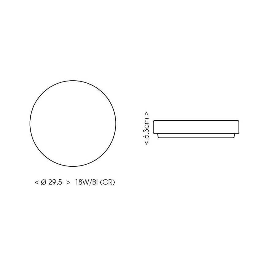 Plafonieră LED pentru baie LIRA LED/18W/230V 4000K d. 29,5 cm IP44 negru