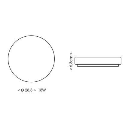Plafonieră LED pentru baie LIRA LED/18W/230V 4000K d. 28,5 cm IP44 alb