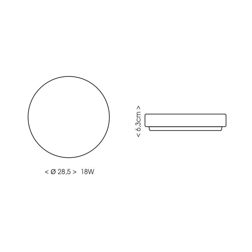 Plafonieră LED pentru baie LIRA LED/18W/230V 4000K d. 28,5 cm IP44 alb
